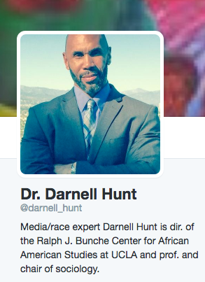 Darnell Hunt's Twitter profile
