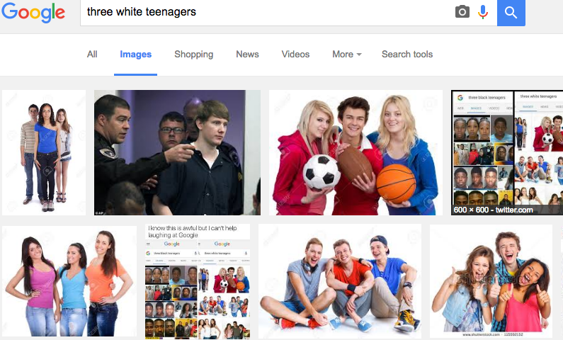 White teenager depiction