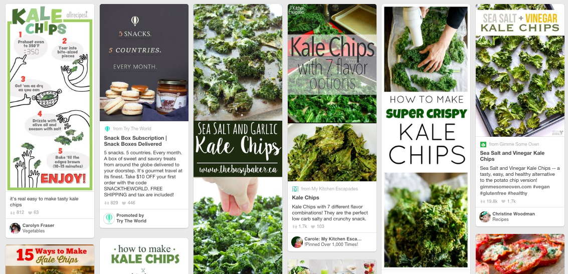 kale chip recipes on Pinterest