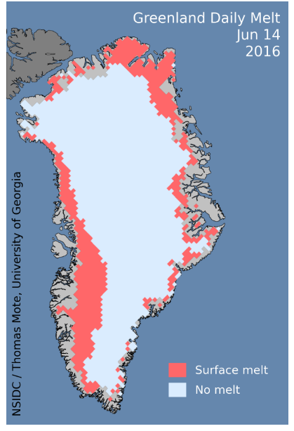 melting ice caps greenland map