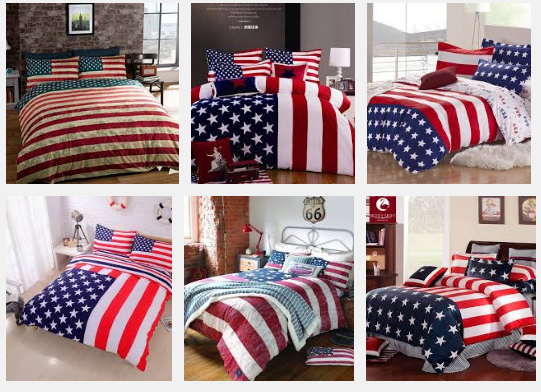 American flag bedding. 