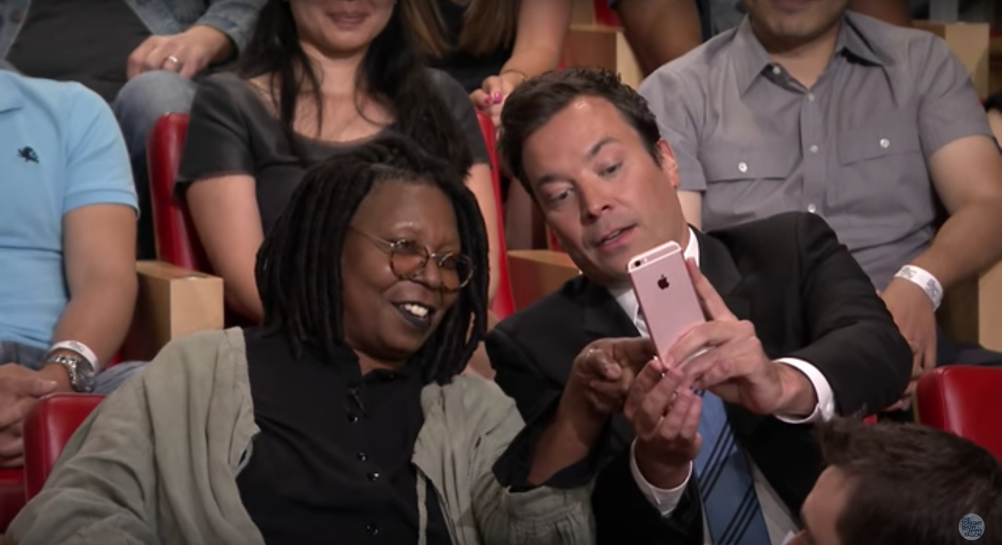 Whoopi Goldberg and Jimmy Goldberg Take a Selfie