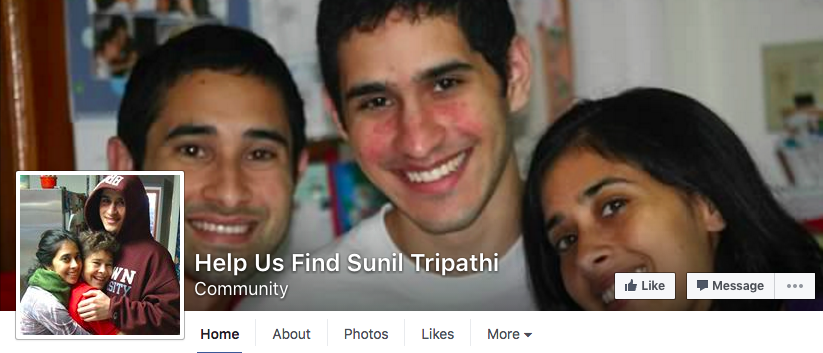 "Help Us Find Sunil Tripathi"