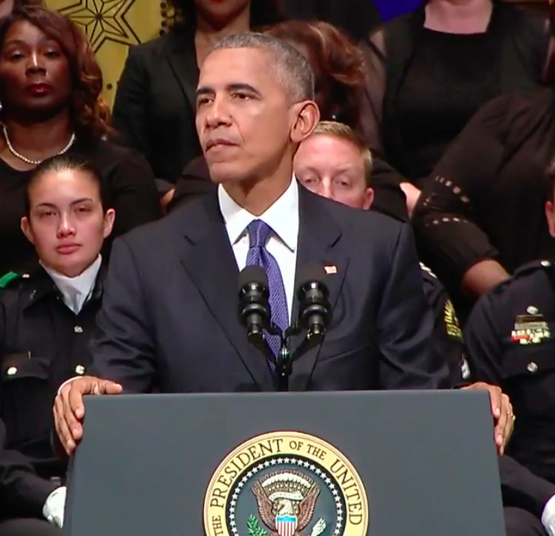 President Obama speaks in Dallas. 
