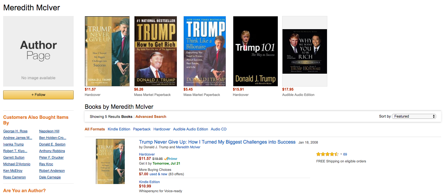 Meredith McIver Amazon page