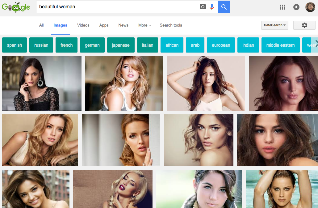 Google results for "beautiful woman"