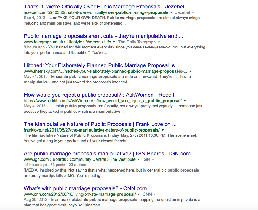 public proposal Google result