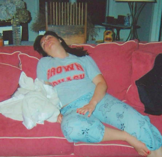 Julie Flygare sleeping. 