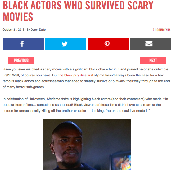 "Black Actors Who Survived Scary Movies"