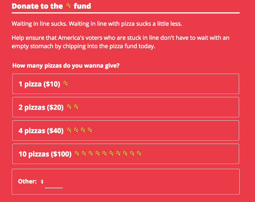 pizza to the polls