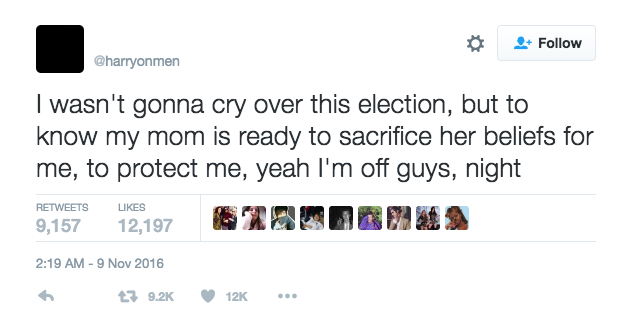 Tweet about election results. 