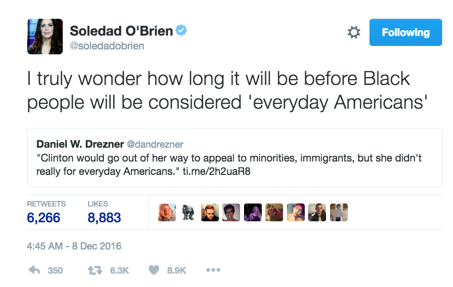 Soledad O'Brien's tweet. 