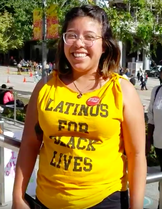 "Latinos for Black Lives" shirt. 