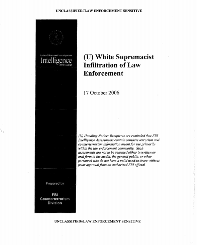 A 2006 FBI document about white supremacists. 