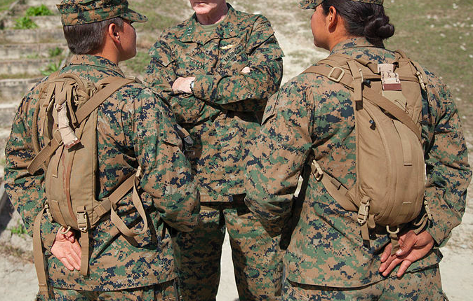 Two female Marine students. 