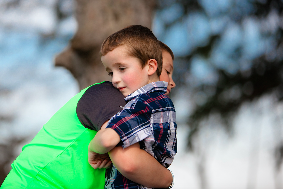 Brothers hugging