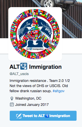 The "Alt Immigration" account at the center of a lawsuit. 