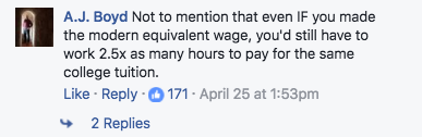 Post about college affordability. 
