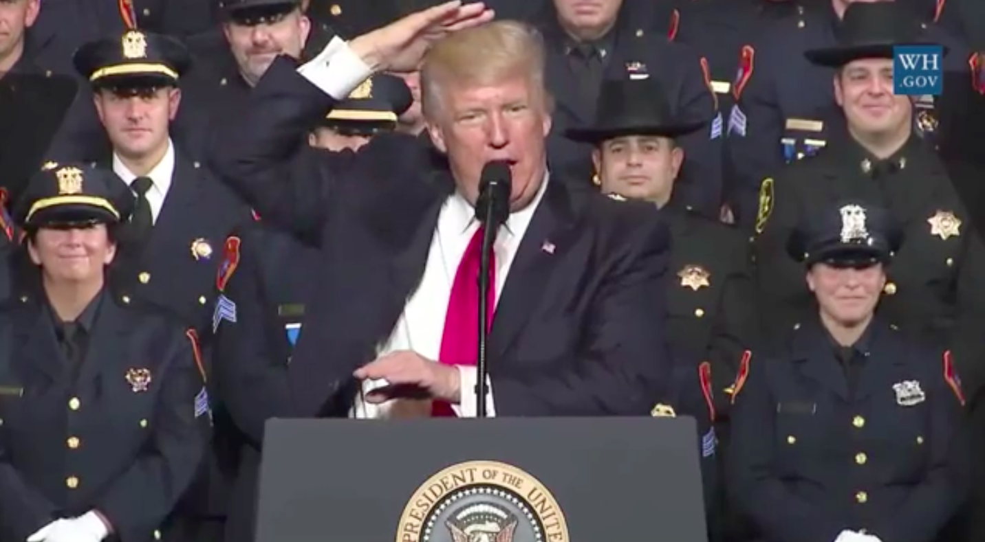 trump speech police officers