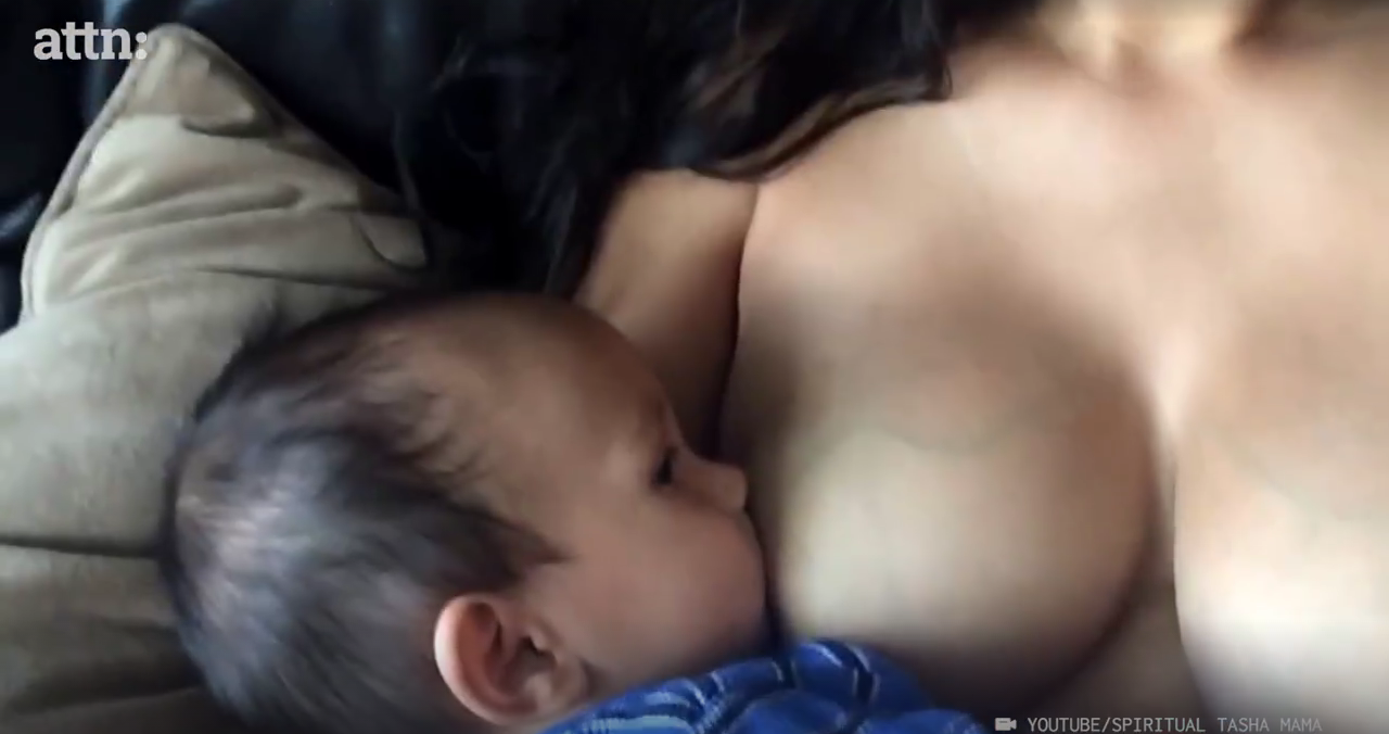Breast-feeding child