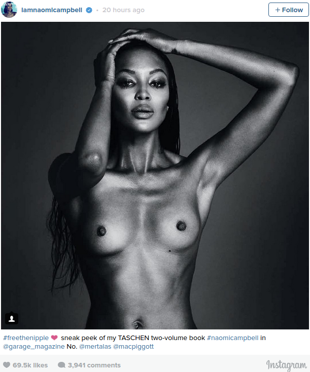 Naomi Campbell Topless Instagram Photo