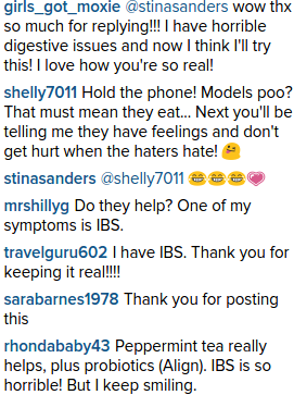 Stina Sanders Instagram commenters