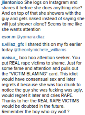 Instagram comment on Amber Amour