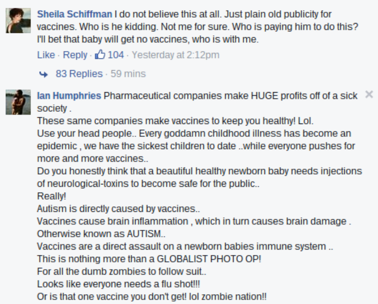 Zuckerberg vaccine facebook comment