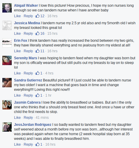 Tandem breastfeeding comments