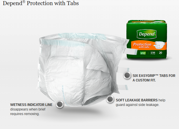 Depend incontinence pad