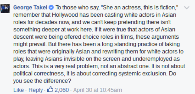 George Takei facebook comment