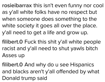instagram comment for Trump wall