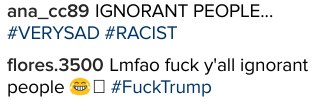 instagram comment for Trump wall