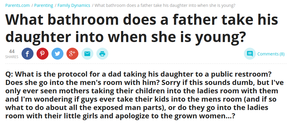 Single dad bathroom dilemma