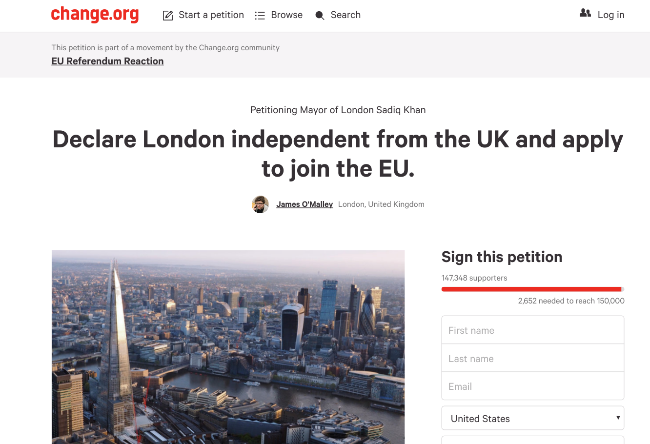 change.org brexit petition