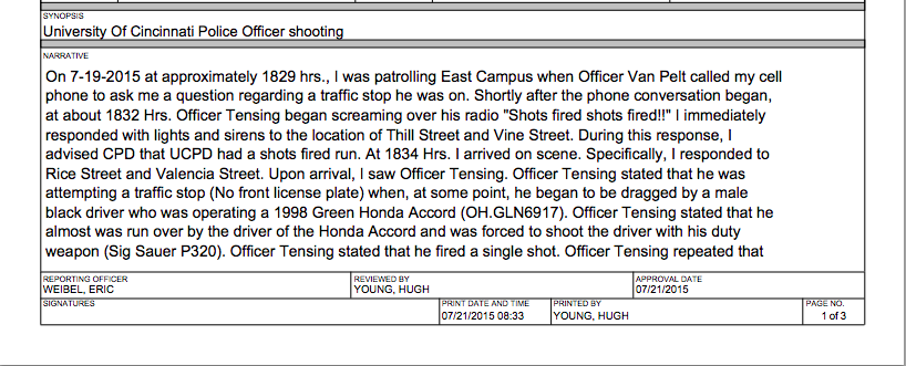 UC Police Report