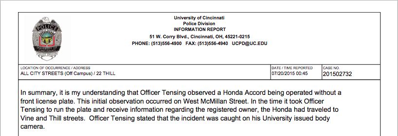 UC Police Report 2