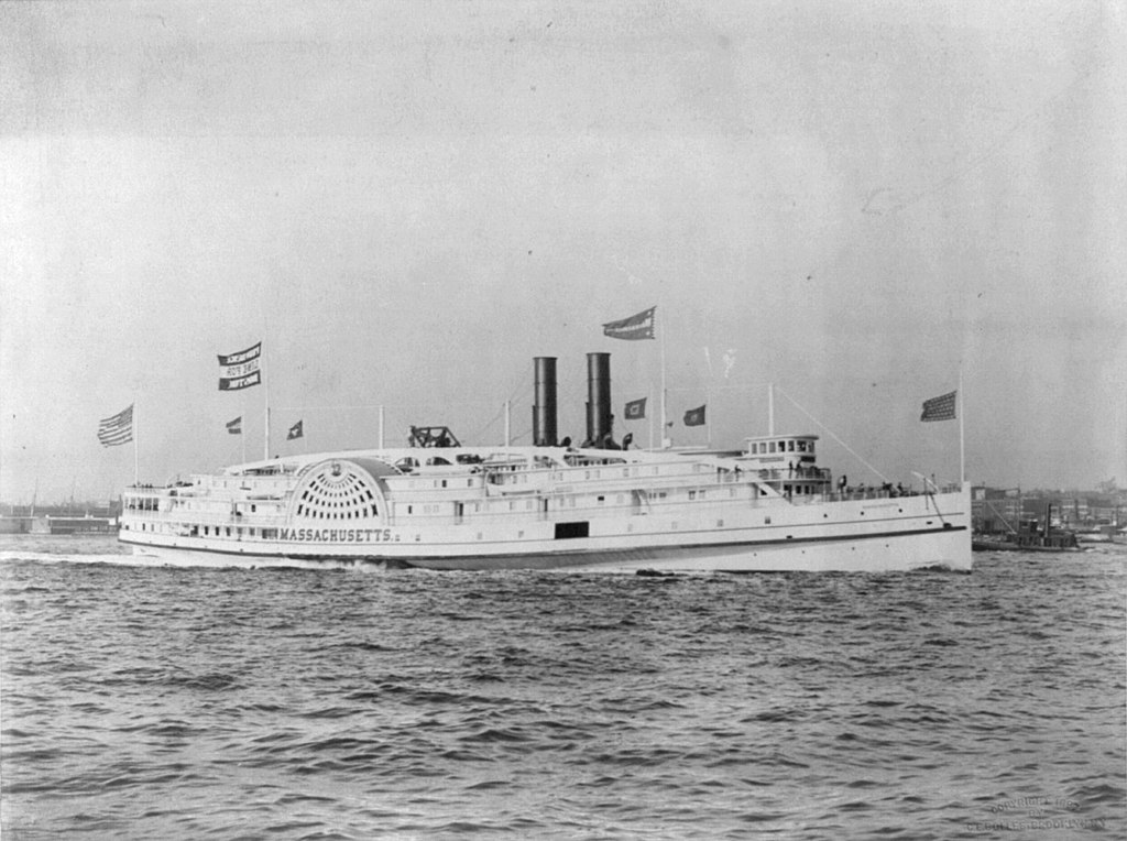 The steamboat Massachusetts in transit circa 1876