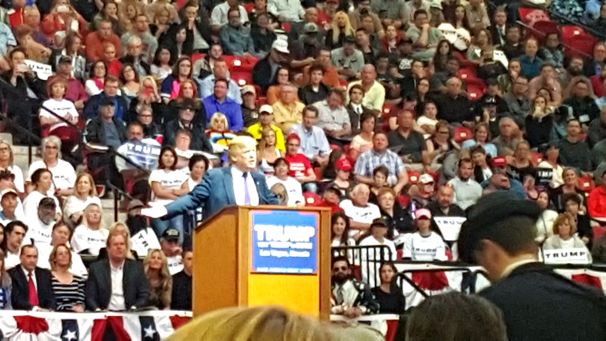 Donald Trump speaks to crowd in Las Vegas