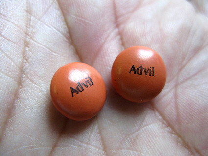 Two Advil tablets.