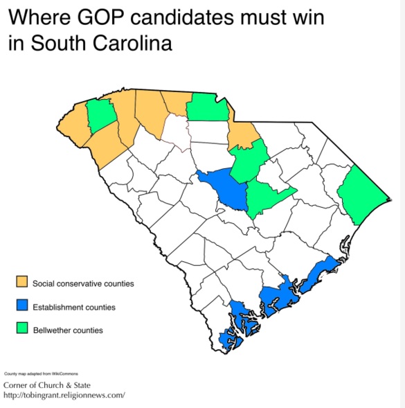  Where GOP candidates must win in South Carolina 