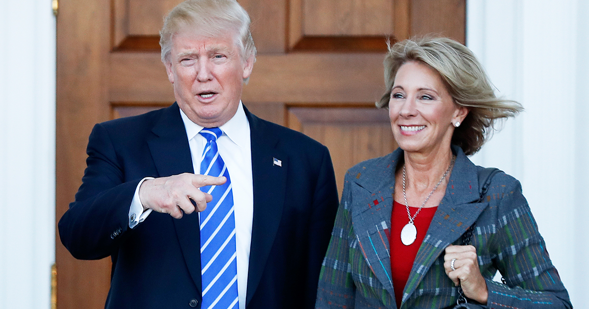 President-elect Donald Trump and Betsy DeVos. 