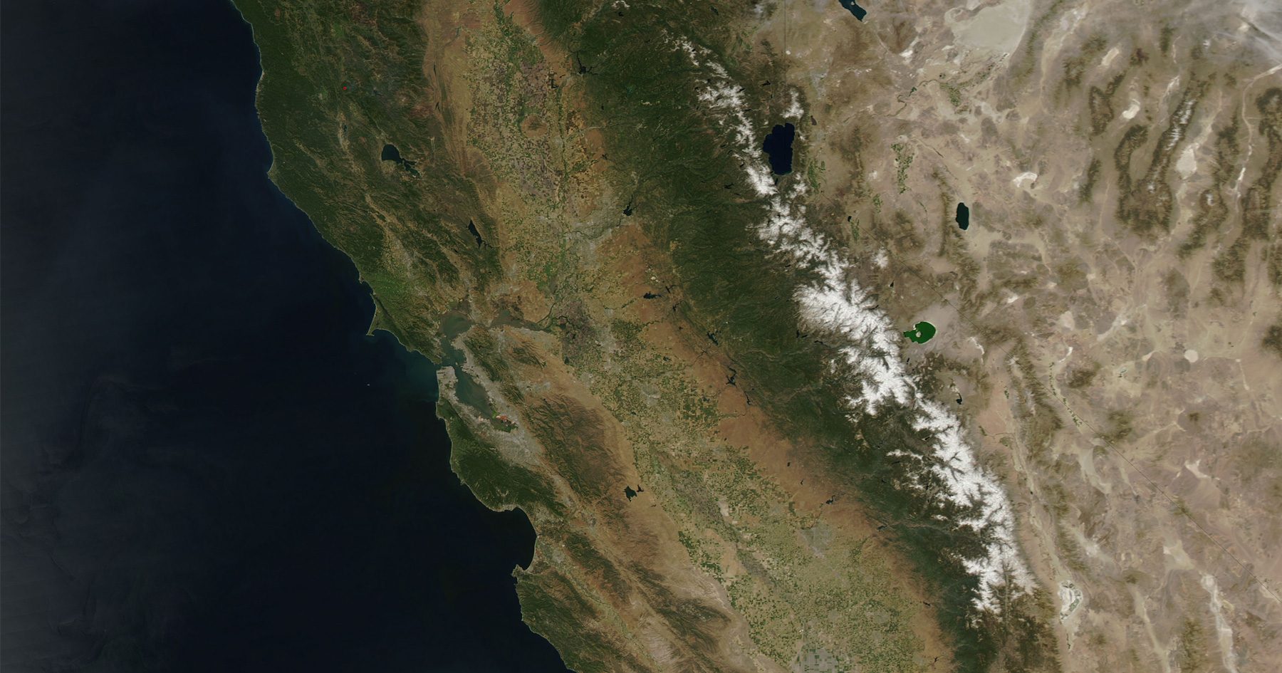 Satellite photo of the California Coast