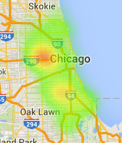 Chicago Cannabis Arrests Heat Map 