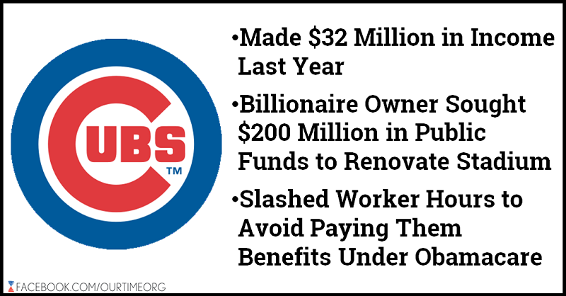  made $32 million last year. Their billionaire owner recently asked the city for $200 million in taxpayer money to fund stadium renovations. They also just slashed worker hours to avoid paying benefits under Obamacare