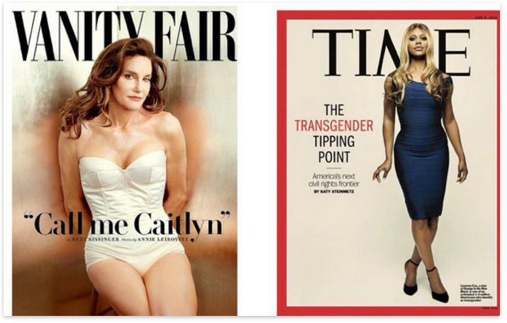 Laverne Cox and Caitlyn Jenner side-by-side magazine covers