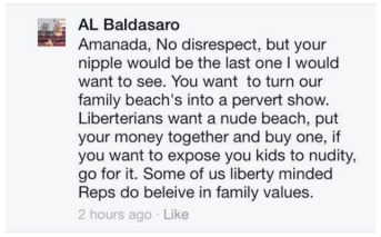 Al Baldasaro Facebook comment