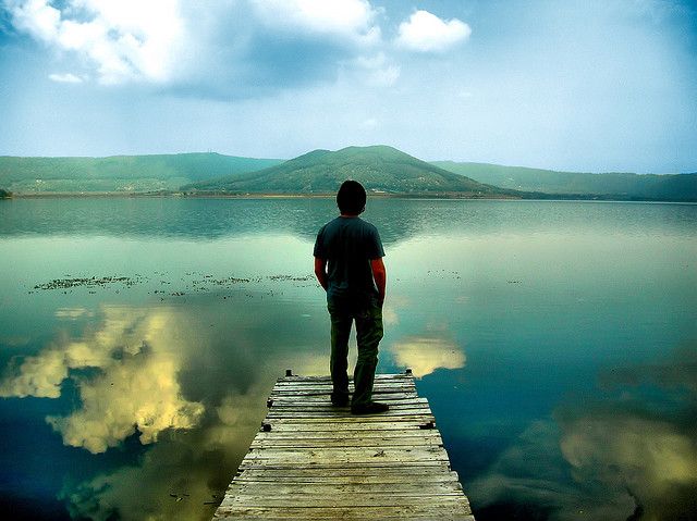 Man at end of deck.