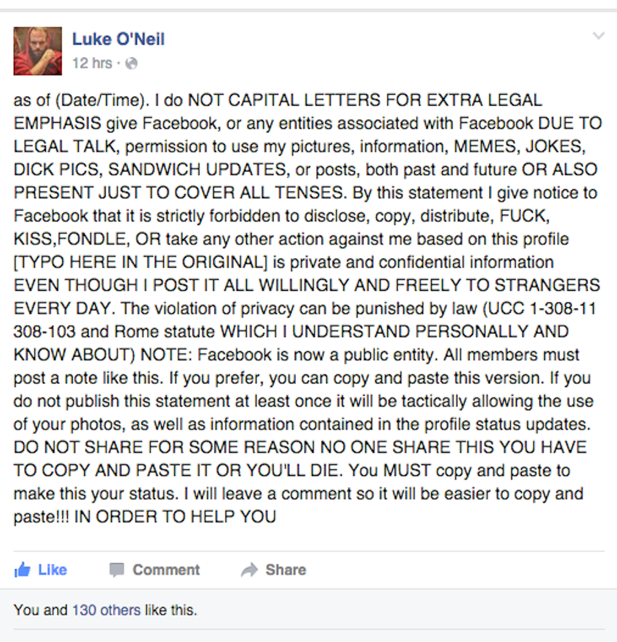 Viral Facebook hoax response