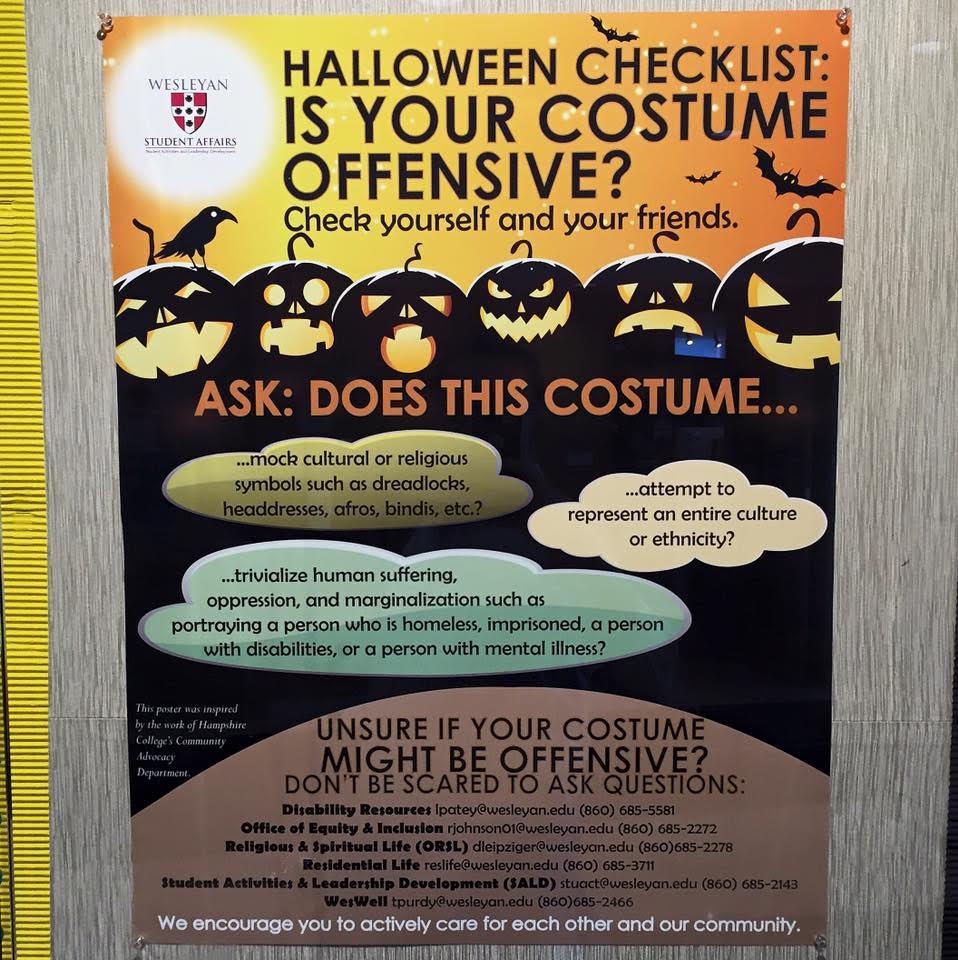  Is Your Costume Offensive? poster from Wesleyan University